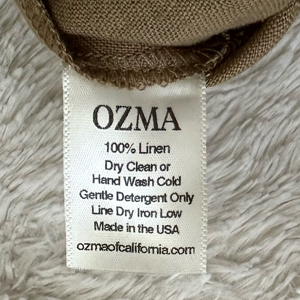 OZMA Olive Green Wide-Leg Linen Pants - Picture 5 of 10